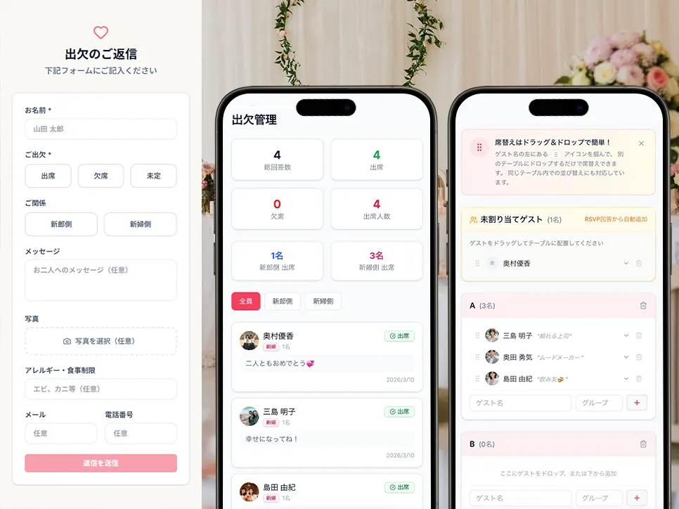 出欠管理もワンストップ